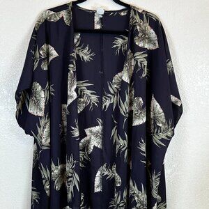 I‎ Joah Premium Open Front Tropical Print Cardigan/Kimono Cover Up Size M